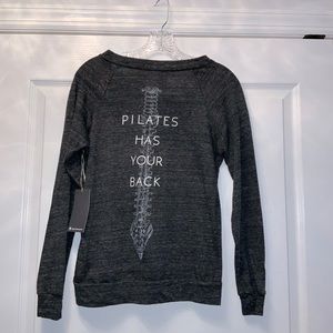Pilates Has Your Back Long Sleeve Dark Grey Top